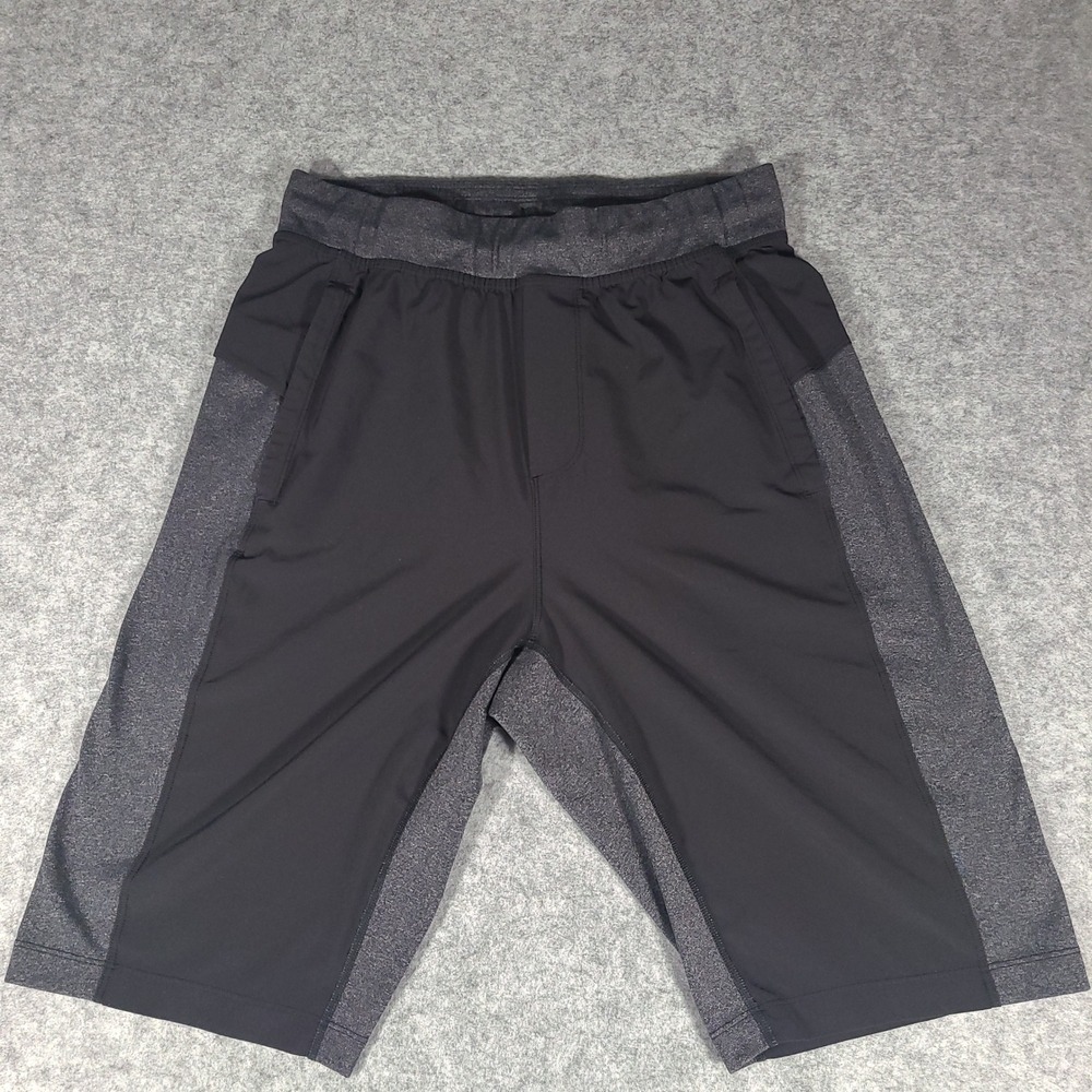 Lululemon City Commute Shorts Mens Small Black Grey Panelled Gym Inseam 11